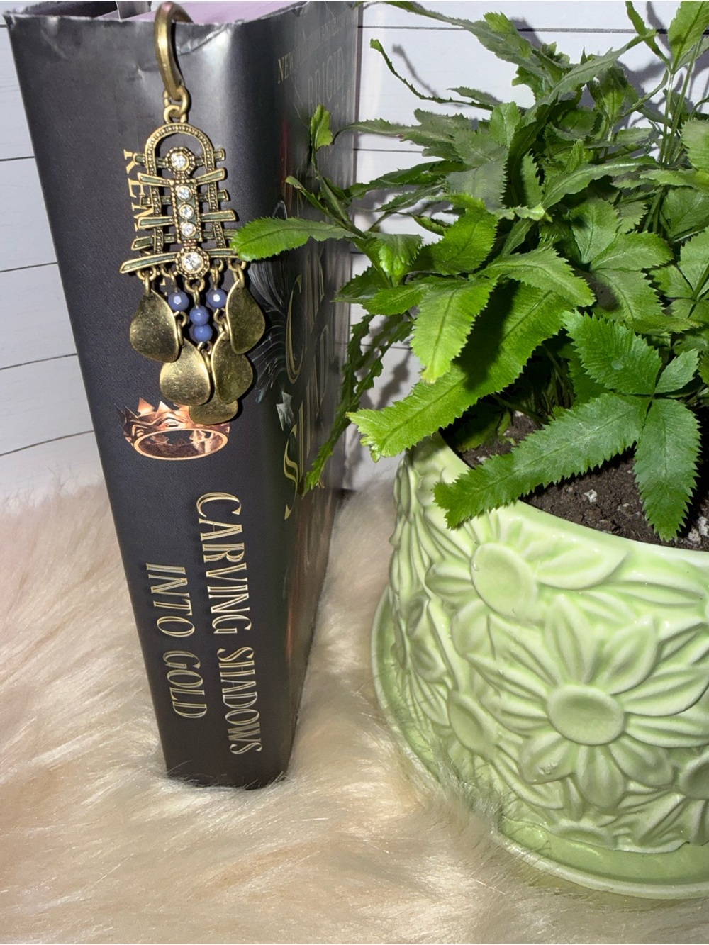 Antique Brass Dangle Charm Bookmark